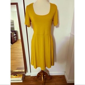 Old Navy Yellow/Mustard Fit and Flare / A-Line short sleeved dress NWOT